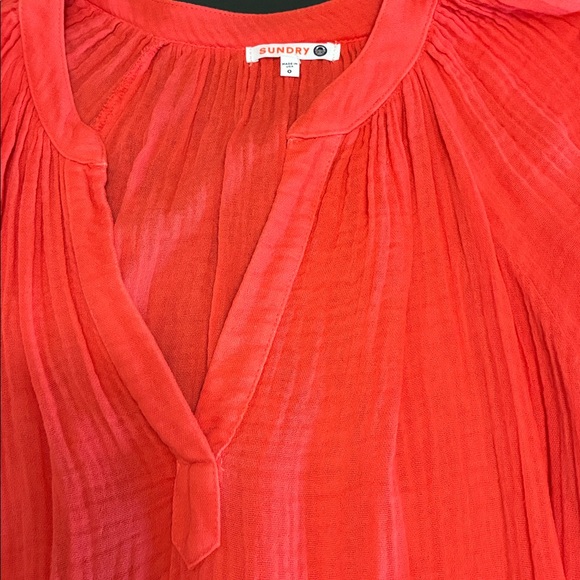 NWOT Sundry Vibrant Red Midi Dress, Size 0 - Picture 8 of 8